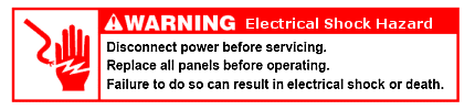 Warning Shock Hazard